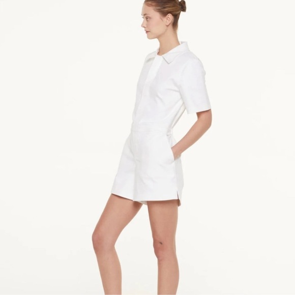 For Days Twill SS Romper Workwear Inspired Utility Large in Linen Cream White - Picture 7 of 7